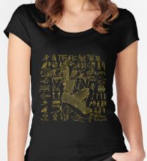 Egyptian Anubis & Hieroglyphics Women's Fitted Scoop T-Shirt