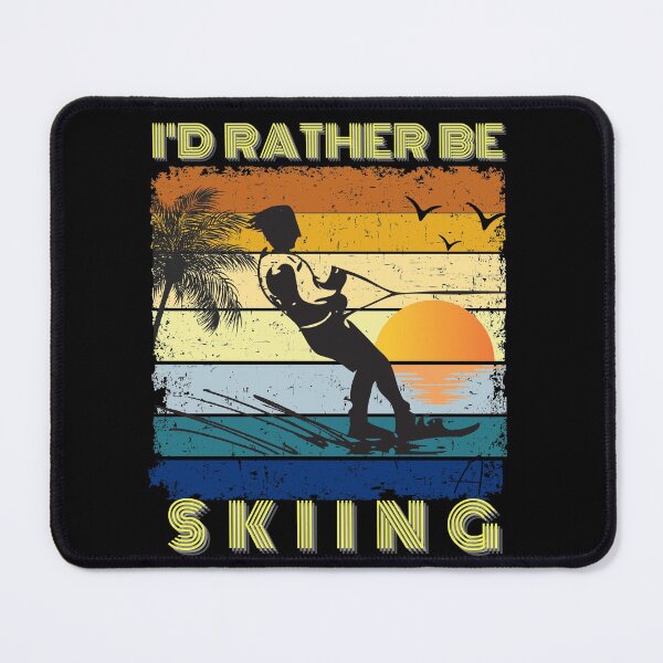 Item preview,  I'd Rather Be Skiing, I Love To Waterski, Funny Skiing, Vintage Sunset, Beach Lifestyle, Retro Sunrise designed and sold by Sun Sand & Sea Art.