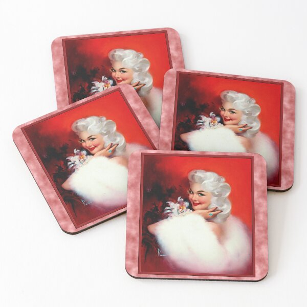 Item preview, Platinum Blonde With An Orchid by Edward Runci Remastered Vintage Art Xzendor7 Old Masters Reproductions designed and sold by Xzendor7 Digital Art Creations.