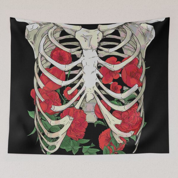 Item preview, Broken Ribcage and Red Flowers Cell Shaded designed and sold by Saanis.