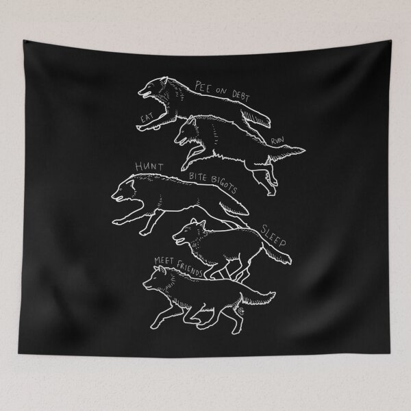 Item preview, "Pee on Debt" Punk Wolf Pack Running designed and sold by Boreal-Witch.