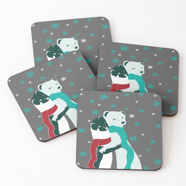 Item preview, Mustelid Christmas Weasel Hugs grey designed and sold by belettelepink.