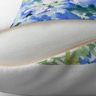 Alternate view of Hydrangea Flowers and Hummingbird Throw Pillow