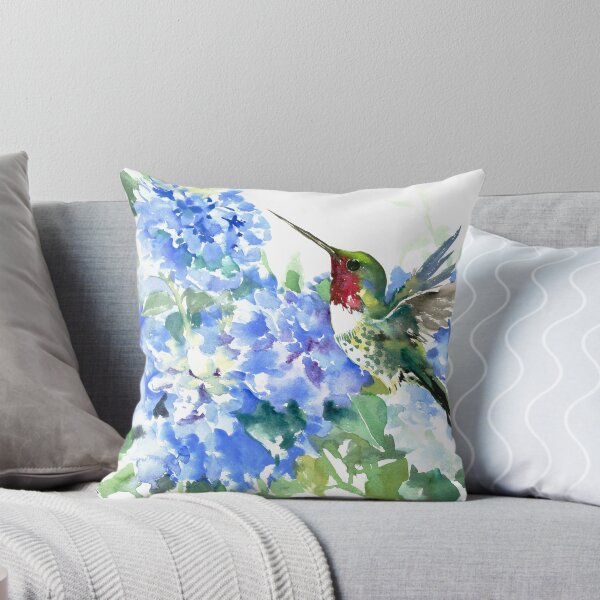 Item preview, Hydrangea Flowers and Hummingbird designed and sold by surenart.