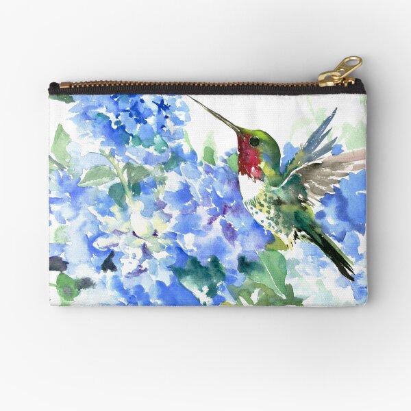 Artikel-Vorschau von Hortensienblüten und Kolibri, designt und verkauft von surenart.