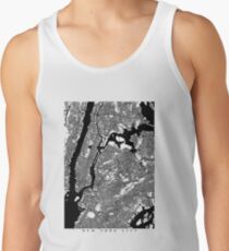 Camisetas de tirantes para hombre Mapa blanco y negro de la ciudad de Nueva York - NYC