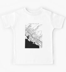 Honolulu Black and White Map Kids Tee