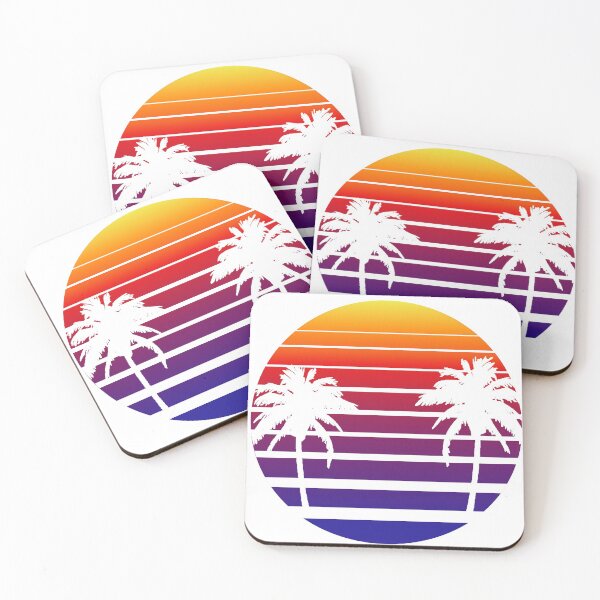 Item preview, Synthwave Sunset with Palms, Transparent background designed and sold by TRad-Shop.