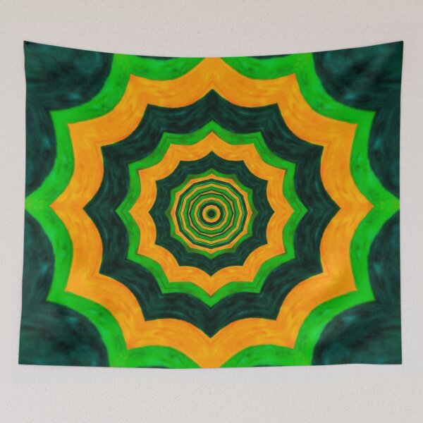 Item preview, Green Orange Kaleidoscope Abstract designed and sold by Pretty-Bird.