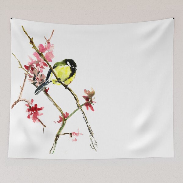 Item preview, Great Tit and Spring Blossom designed and sold by surenart.
