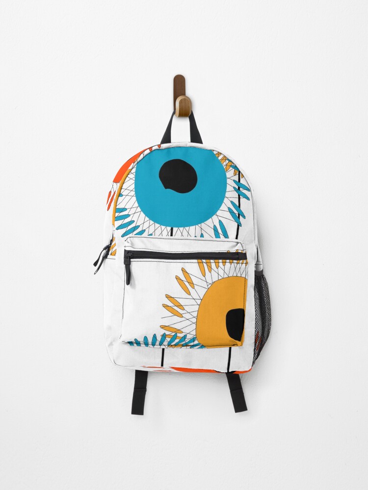 Thumbnail 1 of 3, Backpack, Mid Mod Abstract Poppy Design designed and sold by LisWilliams.