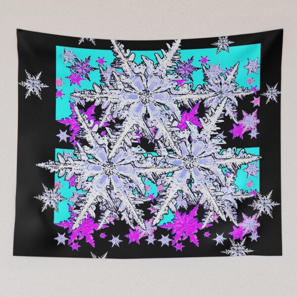 Item preview,  DECORATIVE HOLIDAY WINTER SNOWFLAKE PATTERN BLACK ART  designed and sold by sharlesart.