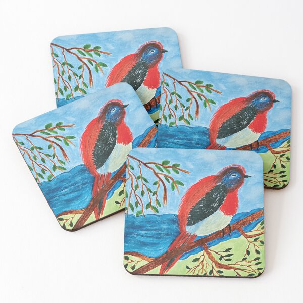Item preview, Red Bird on a Twig designed and sold by Watercolorwear.