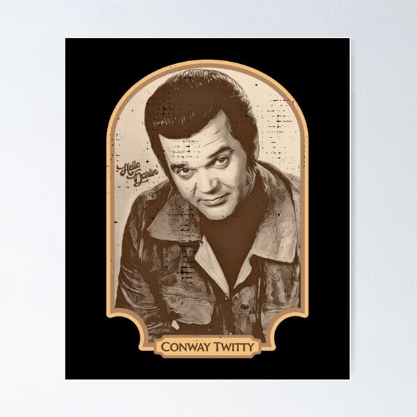 Conway Twitty I'd Love To Lay You Down Grey Heart Song Lyric Wall Art Print  - Song Lyric Designs