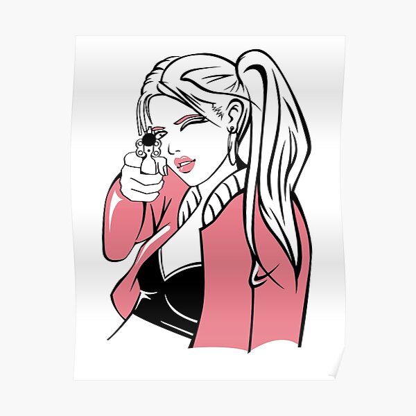 Gun Woman With Hand Gun Poster For Sale By Apunktdesign Redbubble