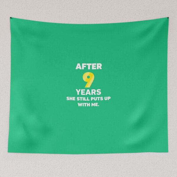 Item preview, 9 Years She Still Puts Up With Me.  designed and sold by AlwaysAwesome.