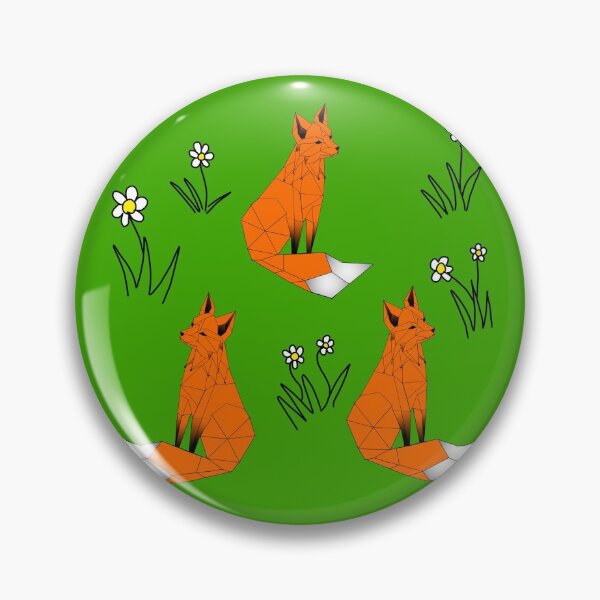 Item preview, Geometric Red foxes and daisies  light green background  designed and sold by DemonicGloom.