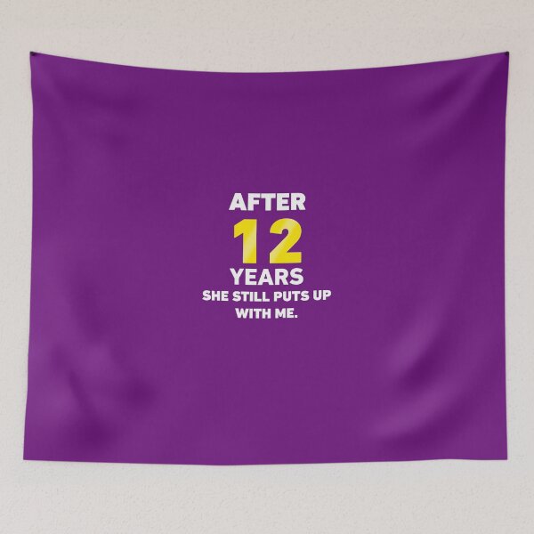 Item preview, 12 Years She Still Puts Up With Me.  designed and sold by AlwaysAwesome.