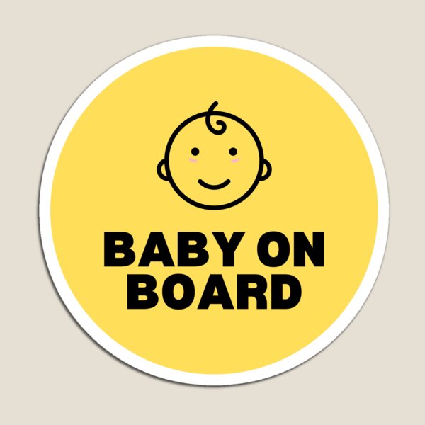 Baby on Board Magnet - Reflective Car Magnet - 7.5x7.5 Magnetic car sign.  