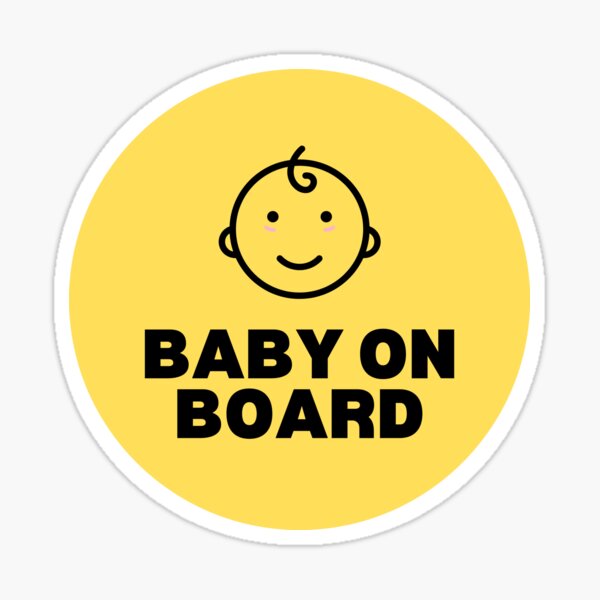 Boy Baby On Board. Vector Illustration. Bébé À Bord. Baby On Board Sign.  Signe De Voiture. Boy On Sticker Board. Baby On Board Sticker. Panneau  D'avertissement. Bébé À Bord Decal. Bébé Aimant