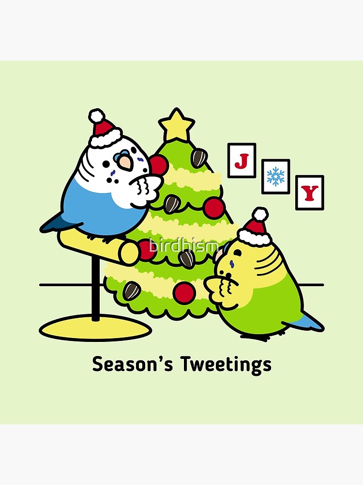 Season's Tweetings Chubby Budgies by birdhism