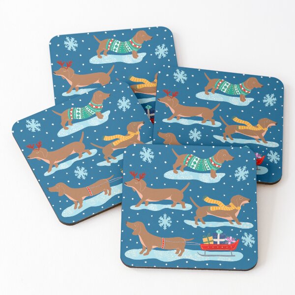 Item preview, Dachshund dogs in the snow designed and sold by Papergrape.