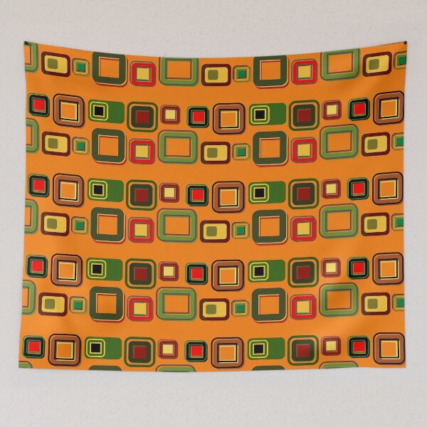 Item preview, KENTE INSPIRED SQUARES - ORANGE designed and sold by HillTopView.
