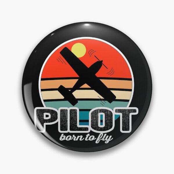 Item preview, Pilot born to fly - Vintage dark gift pilot designed and sold by FouDeeziner.