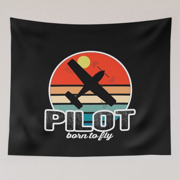 Item preview, Pilot born to fly - Vintage dark gift pilot designed and sold by FouDeeziner.