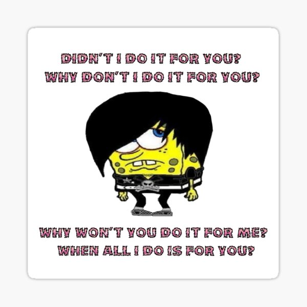 "Emo Spongebob Cellophane by Fka Twigs " Sticker for Sale by jaimee