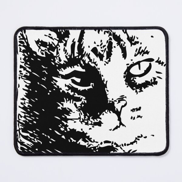 Aperçu de l'œuvre Joli chat illustré par Dapple Design en noir pour les amateurs de chats tigrés créée et vendue par DappleDesign.
