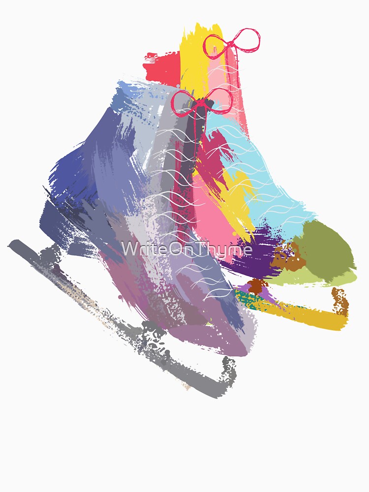 Thumbnail 7 of 7, Classic T-Shirt, Ice Skates | Abstract Watercolor designed and sold by WriteOnThyme.