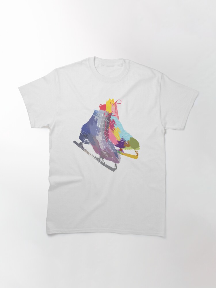 Thumbnail 3 of 7, Classic T-Shirt, Ice Skates | Abstract Watercolor designed and sold by WriteOnThyme.
