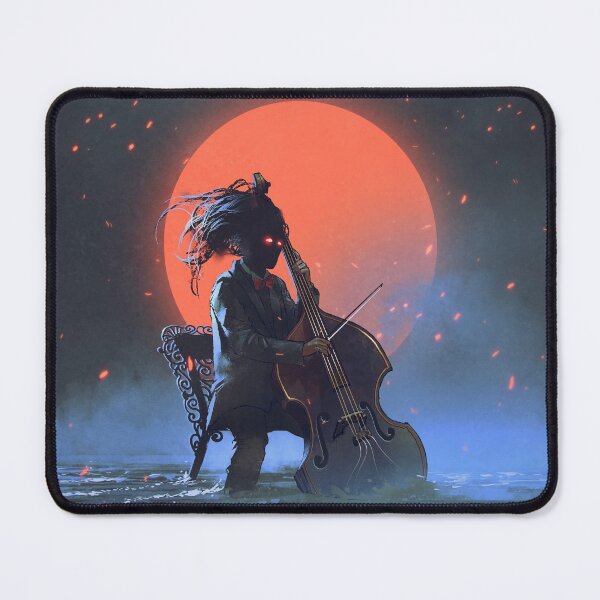 Item preview, Mysterious Man-Sitting on Chair Playing Cello Digital Art Painting designed and sold by ONORMAL.