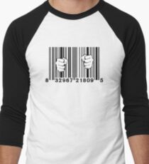 Captured By Consumerism UPC Barcode Prison Men's Baseball ¾ T-Shirt