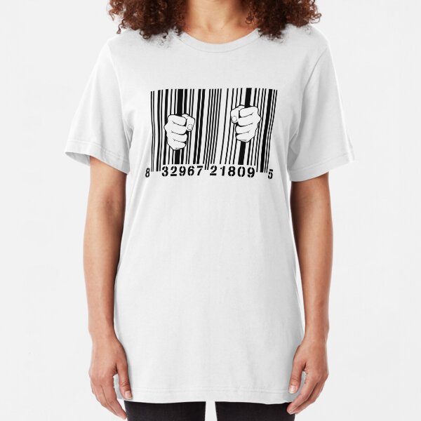 Captured By Consumerism UPC Barcode Prison Slim Fit T-Shirt
