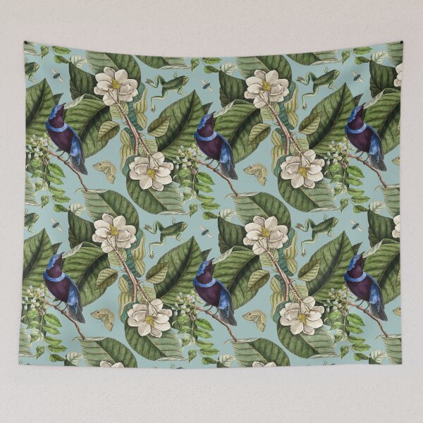 Item preview, Botanical with Cotinga Cordon-Bleu & Magnolia designed and sold by Trish Dish.