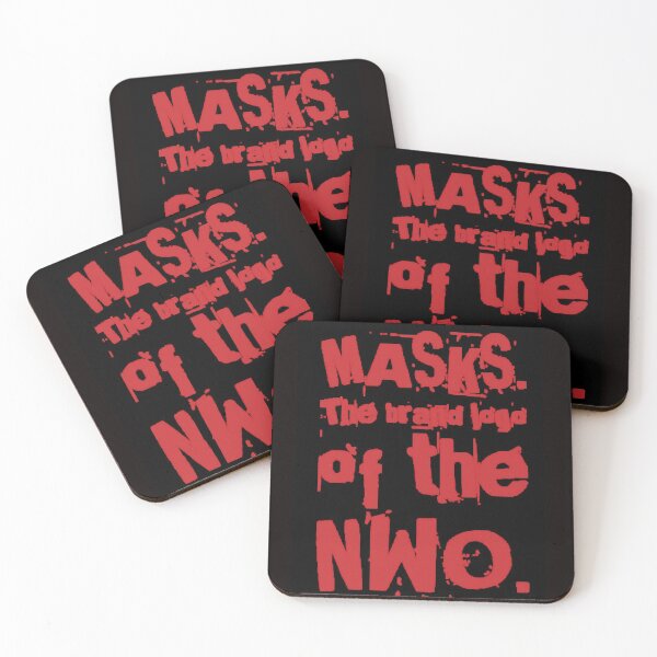 Artikelvorschau, Masken. Das Markenlogo des NWO-politischen Slogans entworfen und verkauft von 1andydesign.