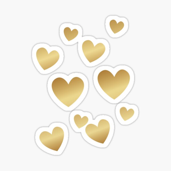 GOLD GLITTER HEART ON CLASSIC ROSE Sticker for Sale by PetsandBeyond