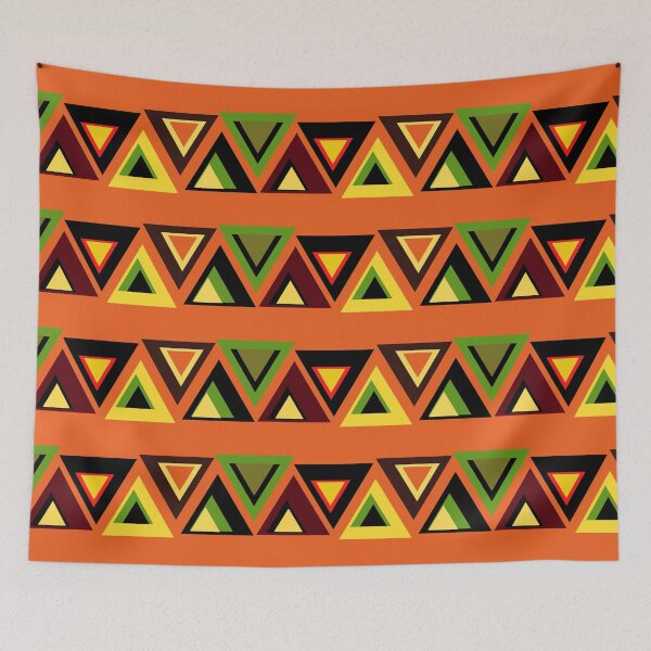 Item preview, KENTE INSPIRED TRIANGLES - ORANGE designed and sold by HillTopView.