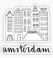 Amsterdam in Schwarz und Weiß Sticker
