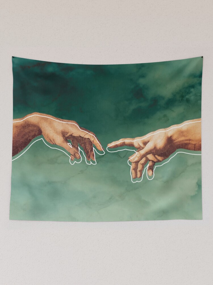 The Creation of Adam Michelangelo Tapestry