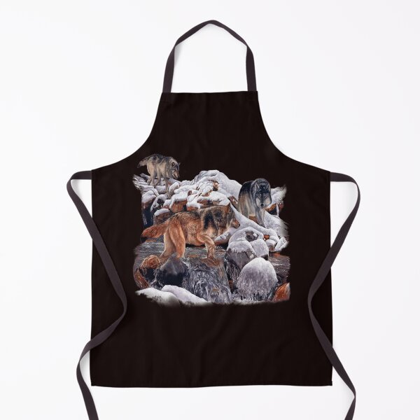 Item preview, Native American Indian Wolf Lovers Wolf Pack Hunting By A Creek designed and sold by fantasticdesign.