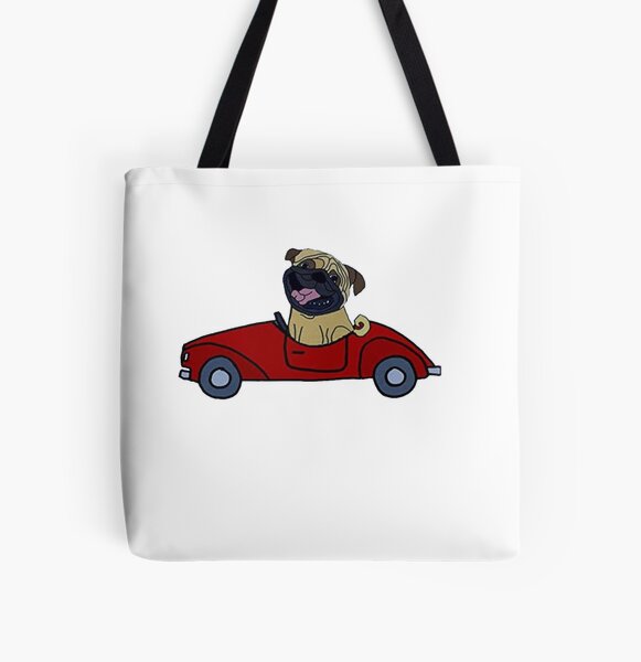 Dog Driving A Car Classic T-shirt All Over Print Tote Bag