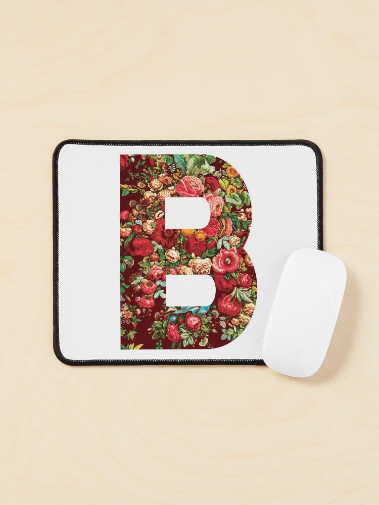 Thumbnail 1 of 5, Mouse Pad, Initial B, Roses designed and sold by stickmeok.