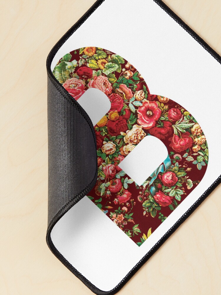 Thumbnail 2 of 5, Mouse Pad, Initial B, Roses designed and sold by stickmeok.