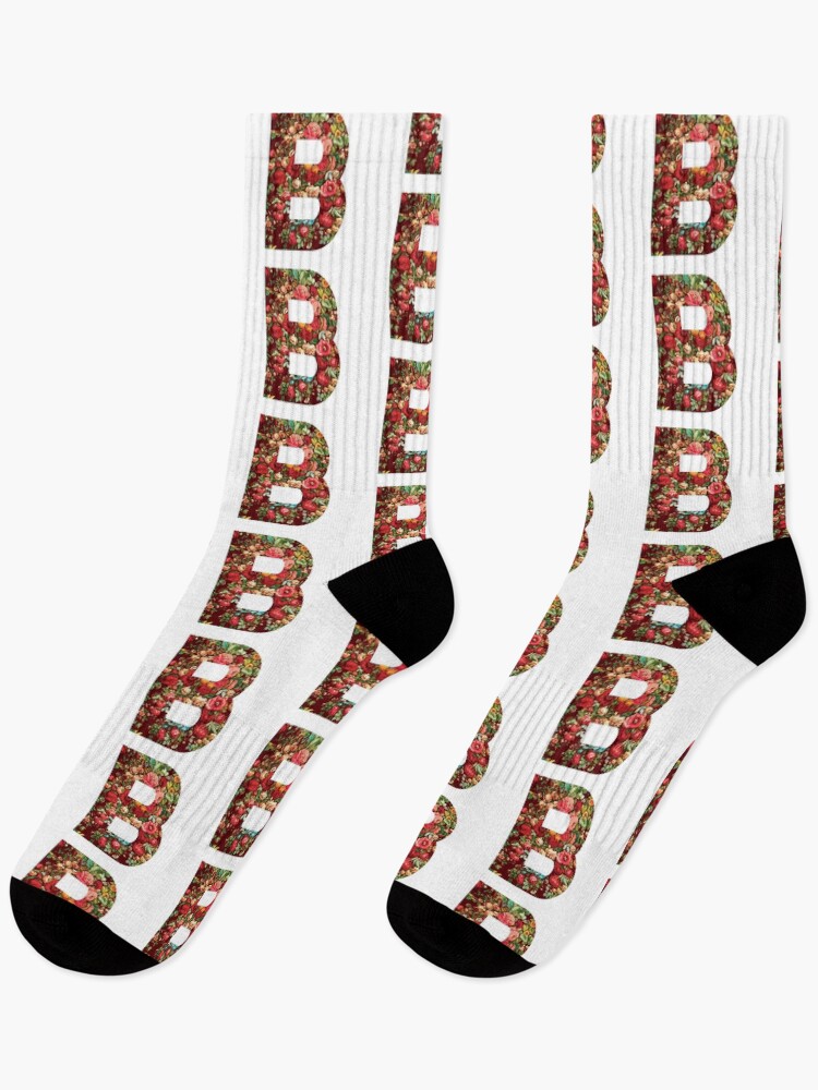 Thumbnail 1 of 5, Socks, Initial B, Roses designed and sold by stickmeok.