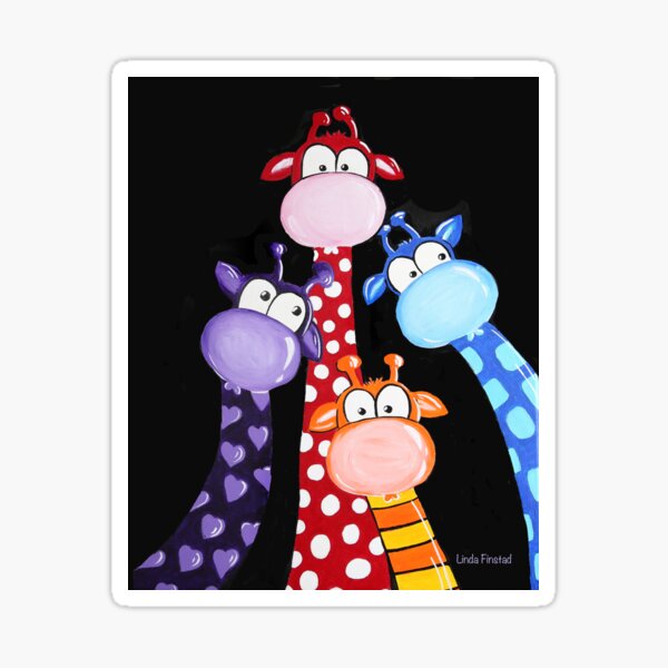 Item preview, 4 Colourful Giraffe's  designed and sold by Linda Finstad.