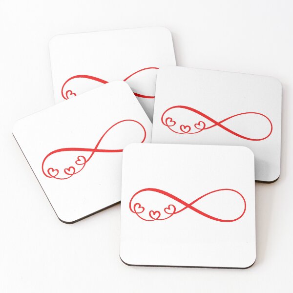 Item preview, I Love You For Infinity – Hearts Red designed and sold by GeekHeadDesigns.