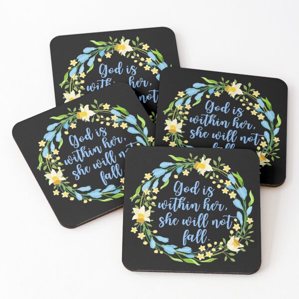 Item preview, God Is Within Her She Will Not Fall - Flowers and Leaves designed and sold by KarolinaPaz.